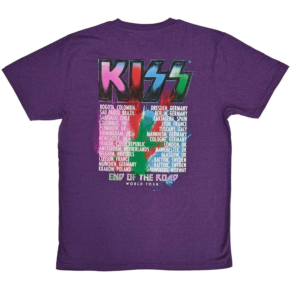 KISS 'End Of The Road Colour Pop' (Purple) Eco T-Shirt BACK