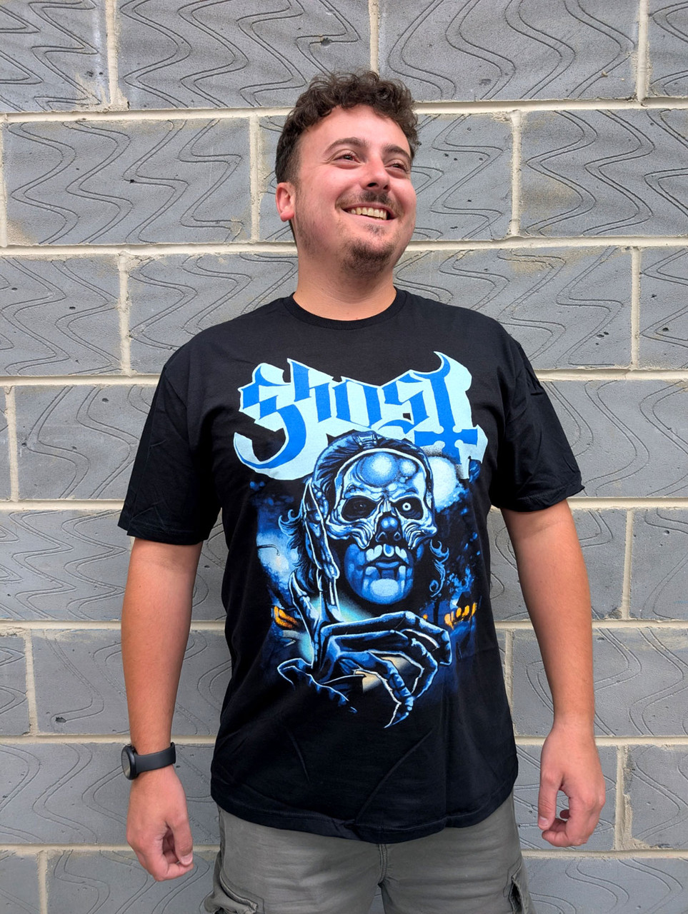 Ghost 'Nightmare V' (Black) T-Shirt - Eye Drops Select modelled