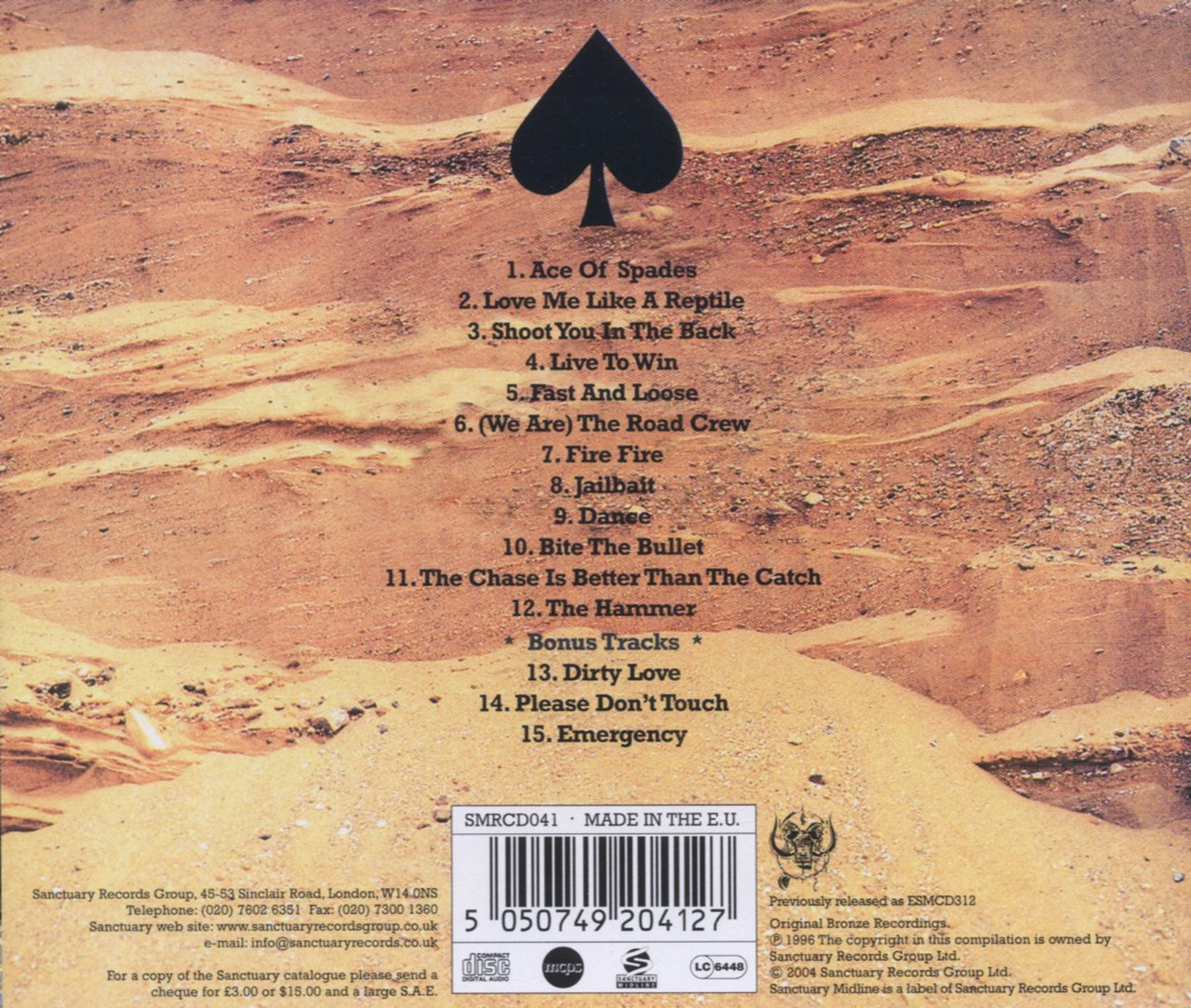 Motorhead 'Ace of Spades' CD Jewel Case