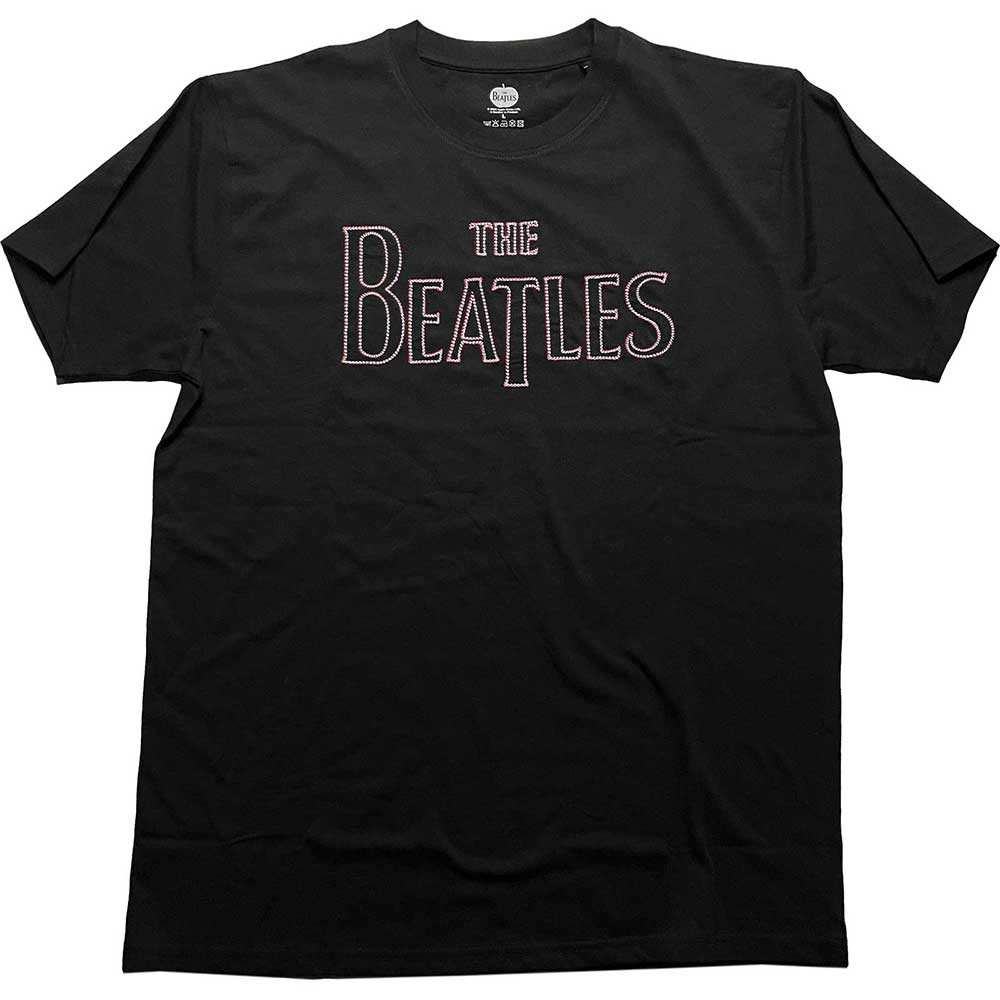 The Beatles 'Drop T Embroidered' (Black) Eco T-Shirt