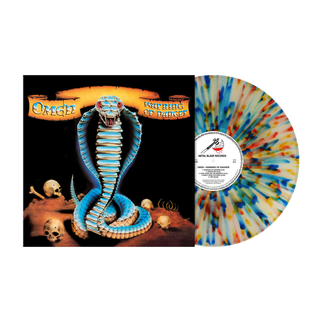 Omen 'Warning of Danger' (40th Anniversary) LP Clear Blue Orange Red Splatter Vinyl
