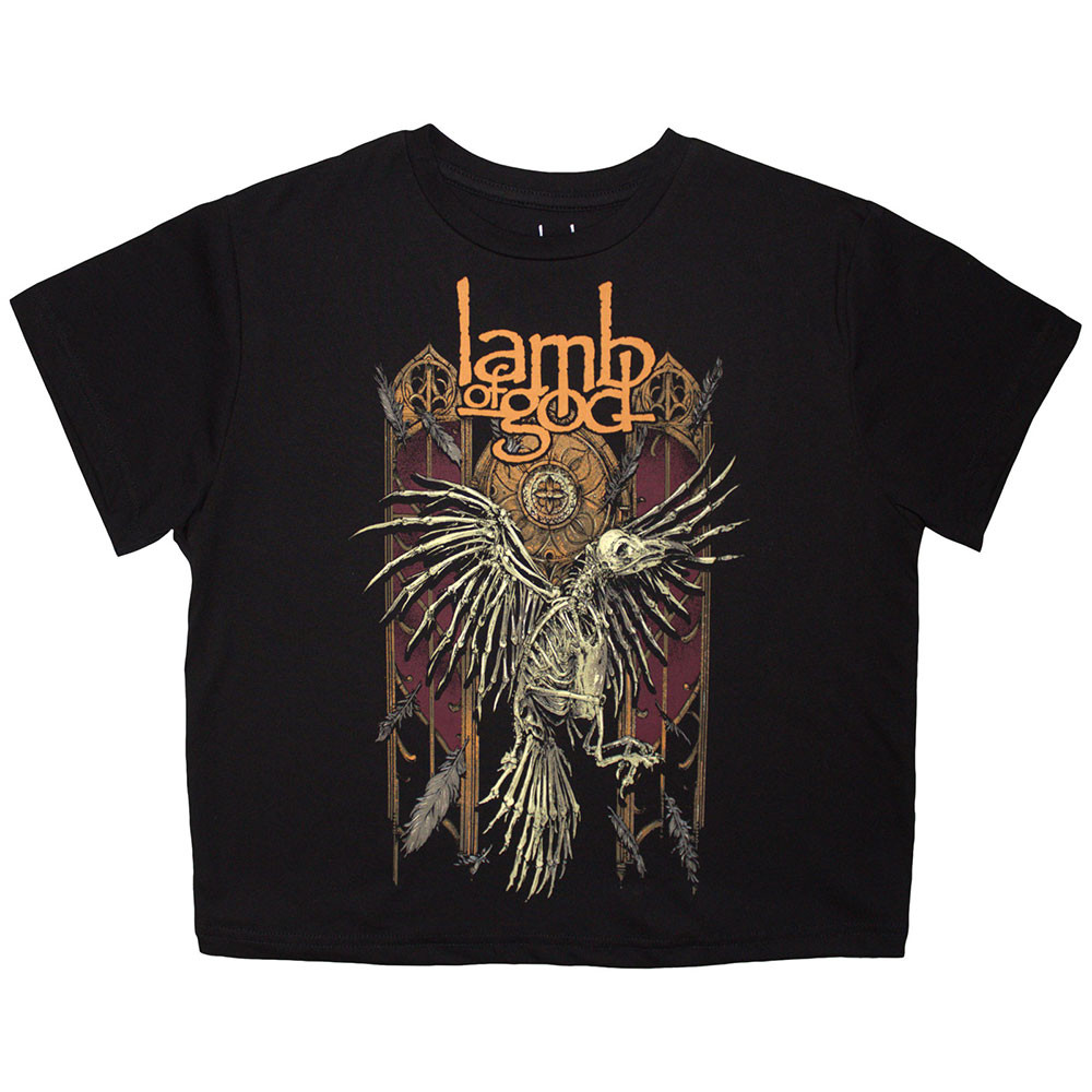 Lamb Of God 'Crow' (Black) Womens Eco Crop Top