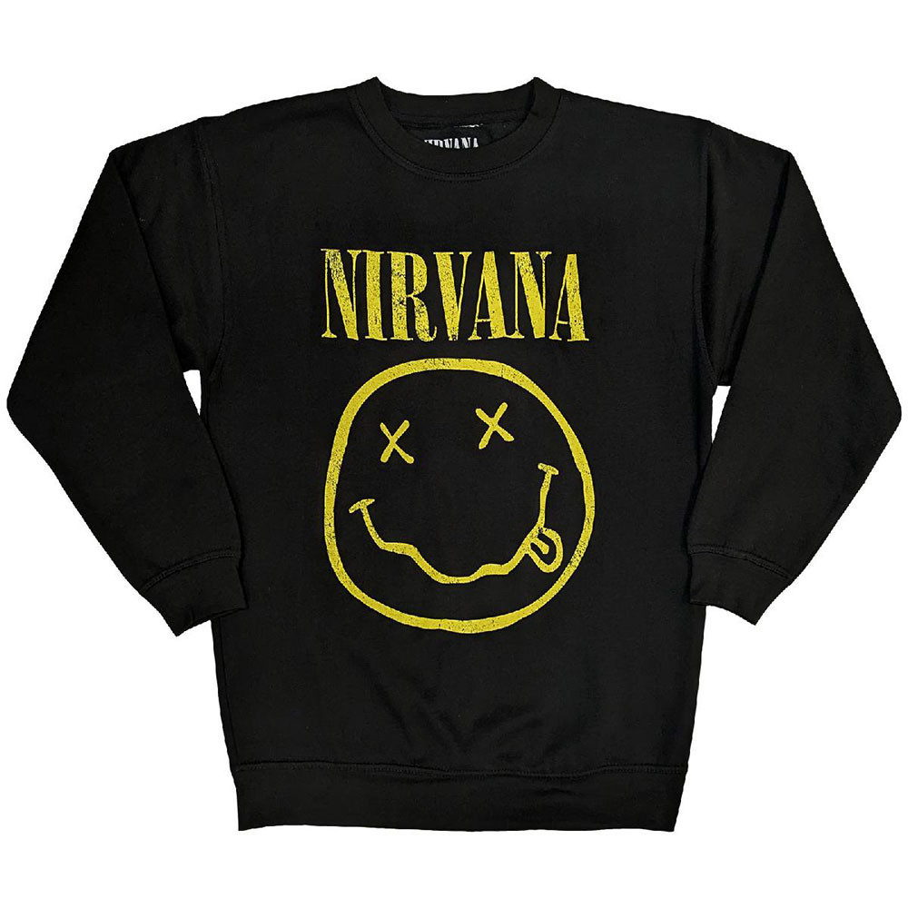 Nirvana 'Yellow Happy Face' (Black) Sweatshirt