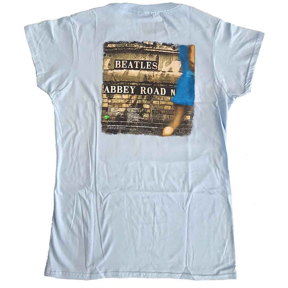 The Beatles 'Vintage Abbey Road' (Blue) Womens Fitted T-Shirt BACK