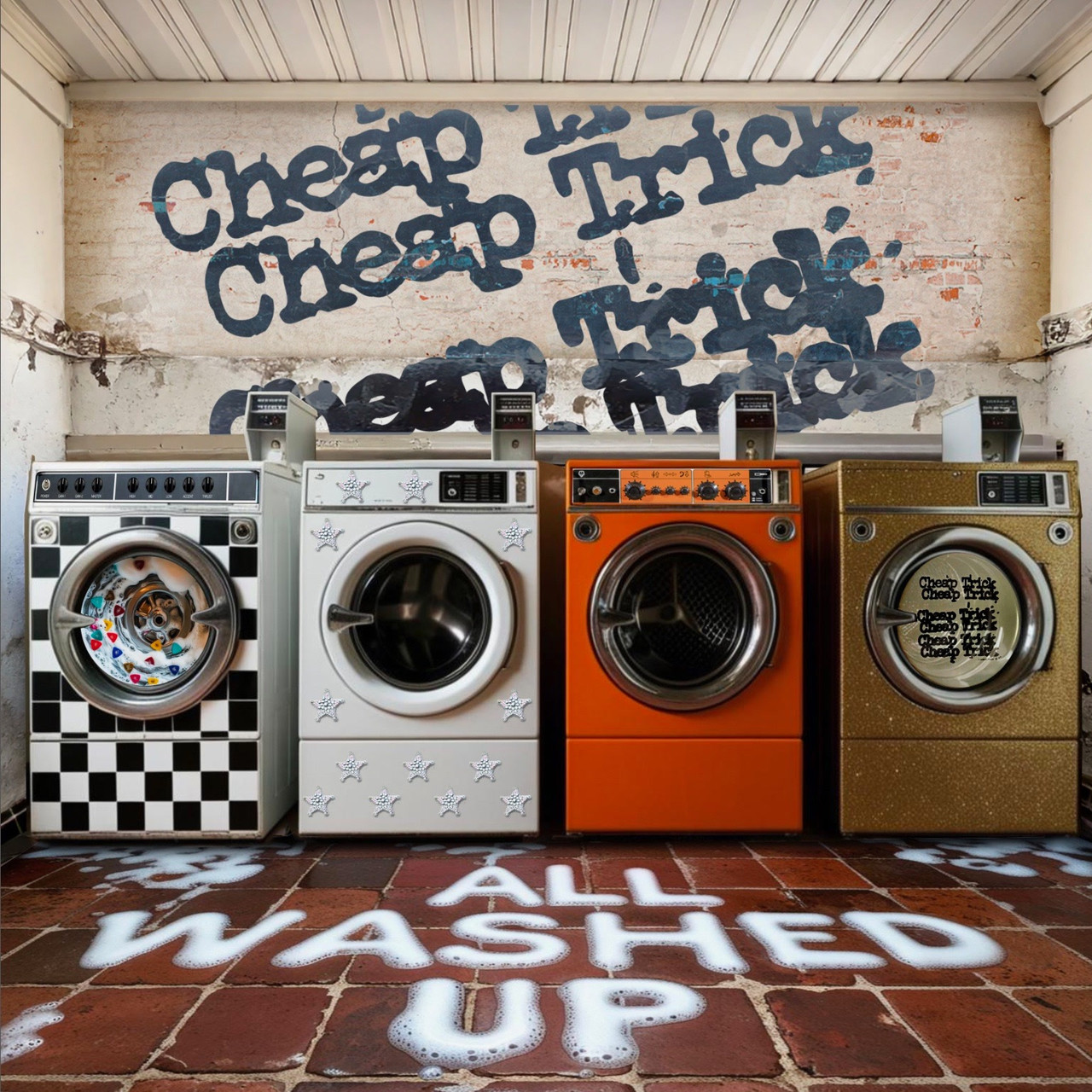 Cheap Trick 'All Washed Up' LP Clear Orange Blue Marble Vinyl