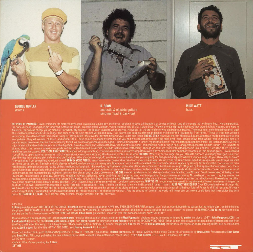 Minutemen '3-Way Tie (For Last)' LP Black Vinyl Back