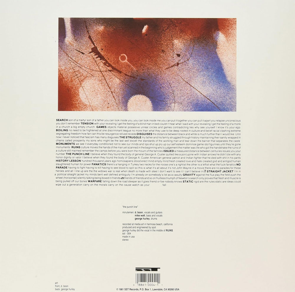 Minutemen 'The Punch Line' LP Black Vinyl Back