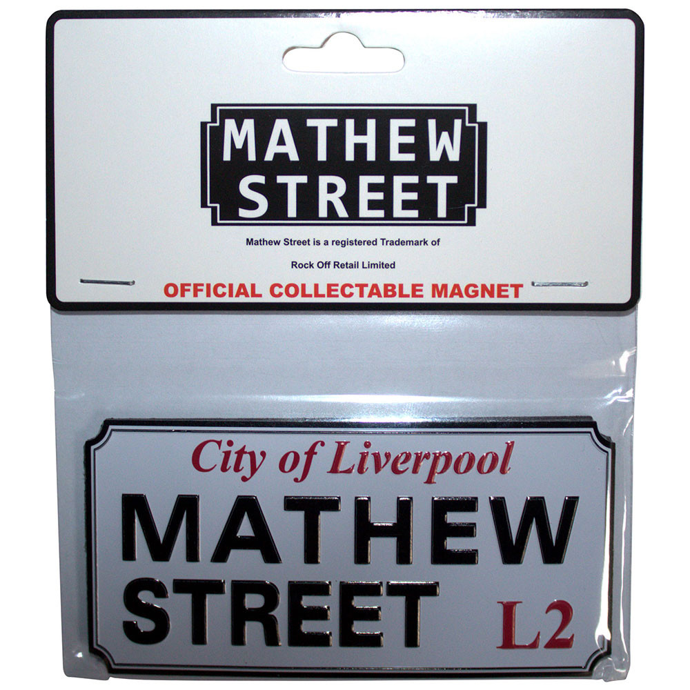 Rock Off 'Mathew Street Liverpool Sign Embossed' Fridge Magnet