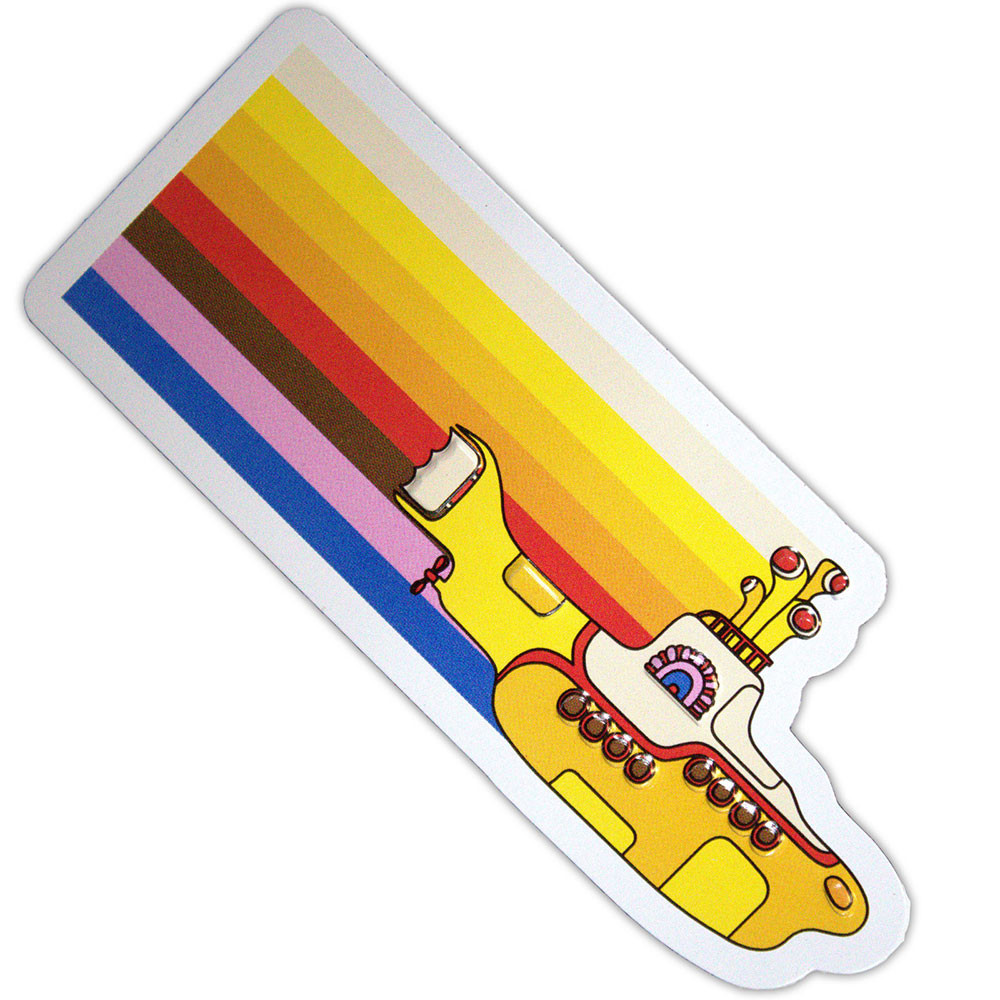 The Beatles 'Yellow Submarine Coloured Stripes Embossed' Fridge Magnet