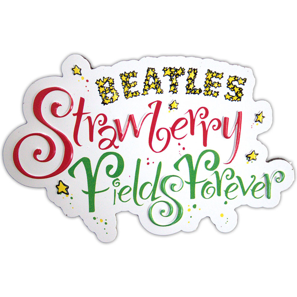 The Beatles 'Strawberry Fields Forever Logo Embossed' Fridge Magnet