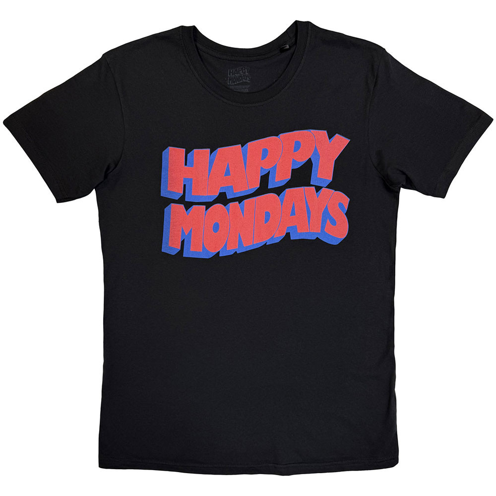 Happy Mondays 'Wavy Logo' (Black) T-Shirt