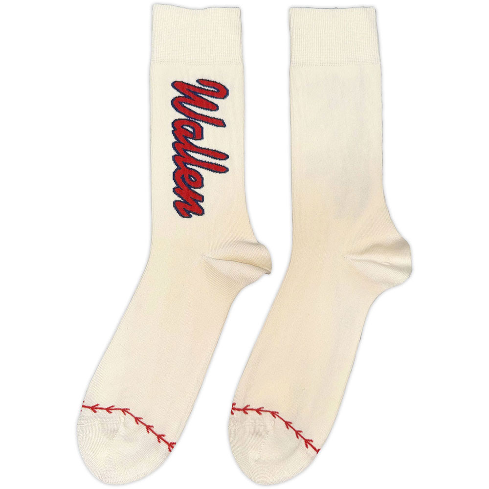 Morgan Wallen 'Red Logo Baseball' (Natural) Socks (One Size = UK 7-11) BACK