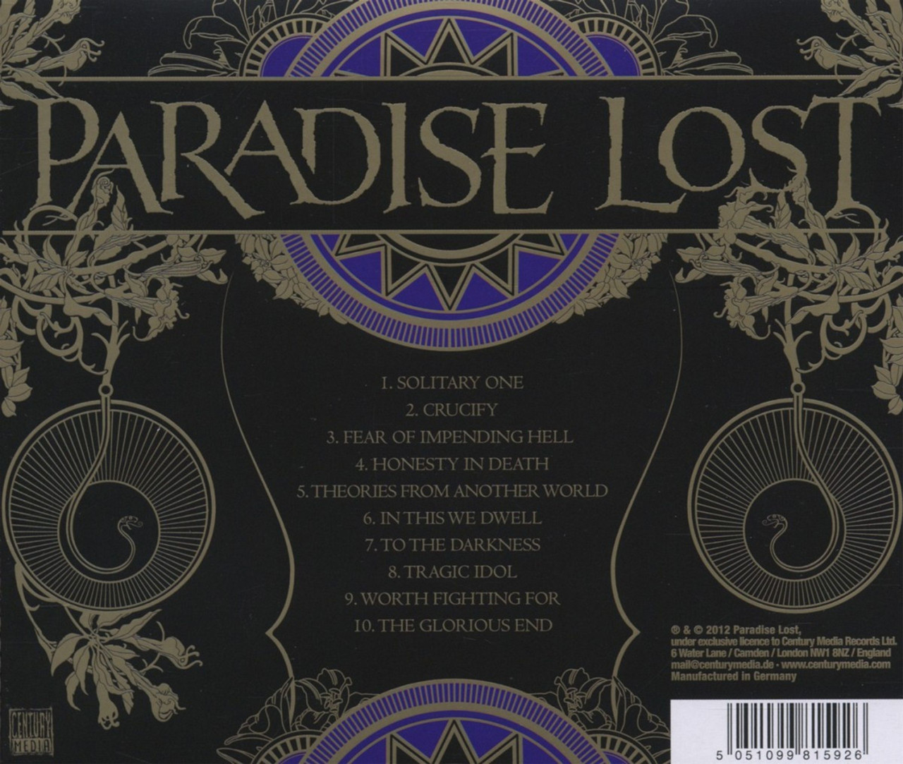 Paradise Lost 'Tragic Idol' CD