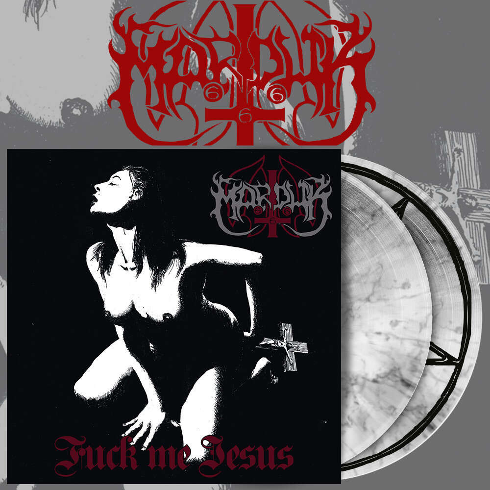 Marduk 'Fuck Me Jesus' LP Grey White Black Marbled Vinyl