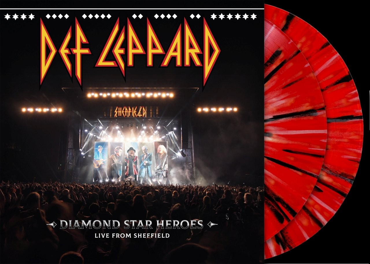 Def Leppard 'Diamond Star Heroes Live From Sheffield' 2LP Black Red & White Sheffield United Splatter Vinyl
