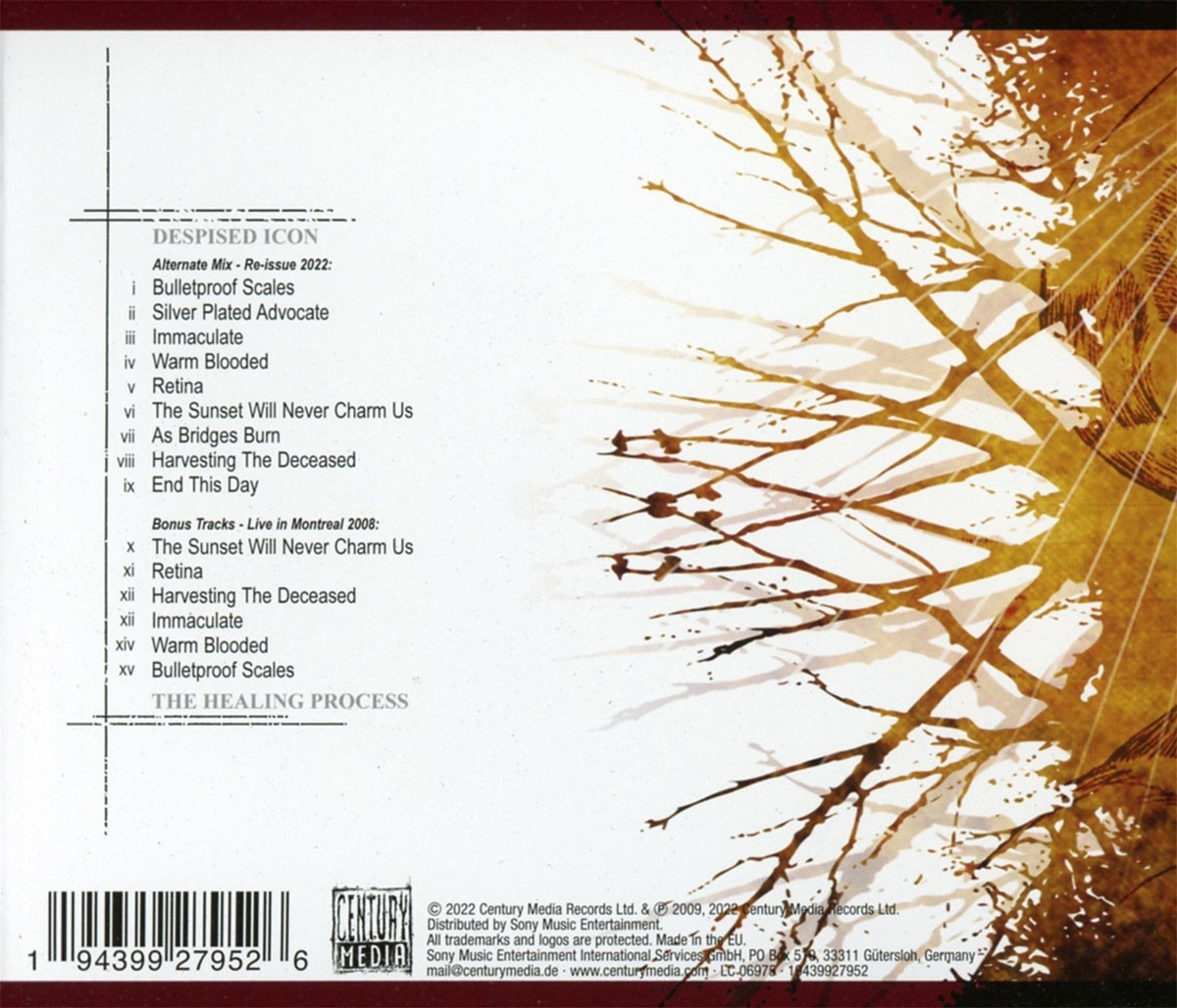 Despised Icon 'The Healing Process' Alternate Mix & Bonus 2022 CD Back