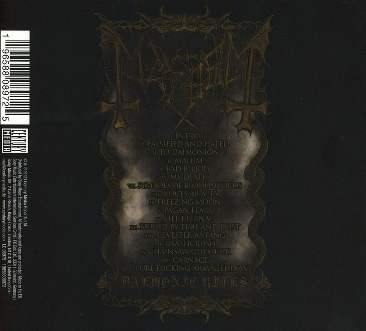 Mayhem 'Daemonic Rites' CD Digipack | Eyesore Merch