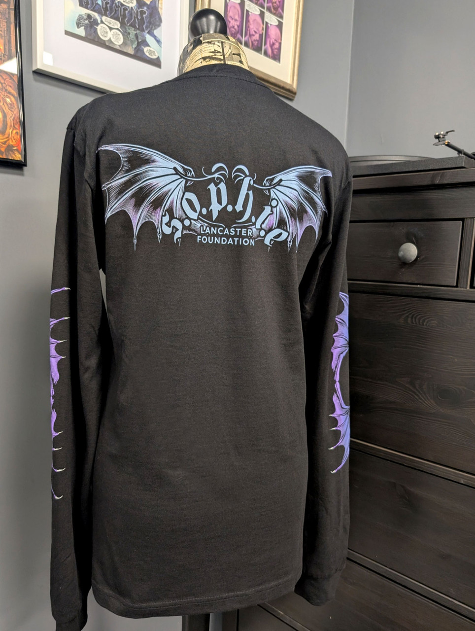 SLF 'Nocturnal Back Print' (Black) Long Sleeve Shirt (Limited Edition) Back Print