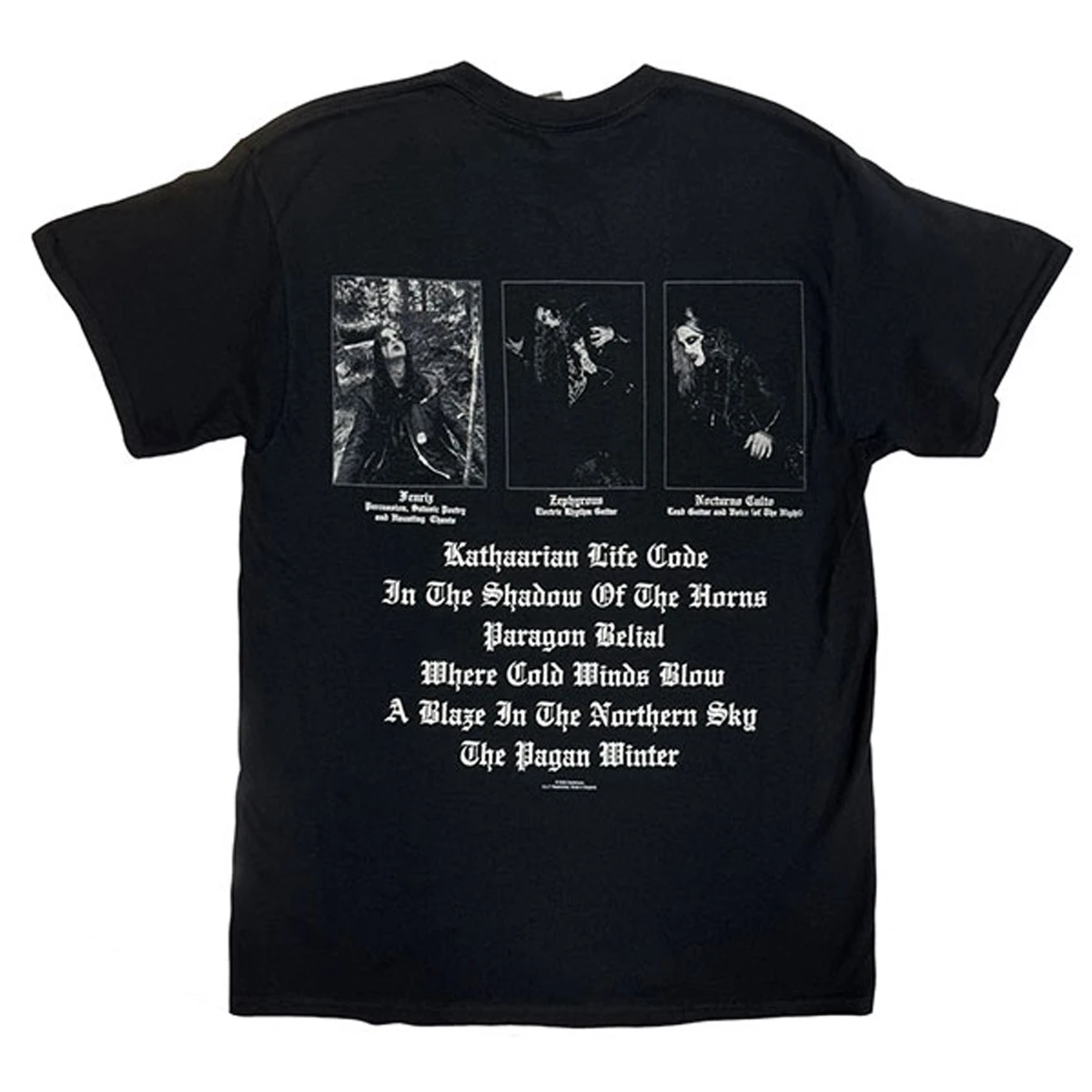 Darkthrone 'A Blaze In The Northern Sky' (Black) T-Shirt BACK