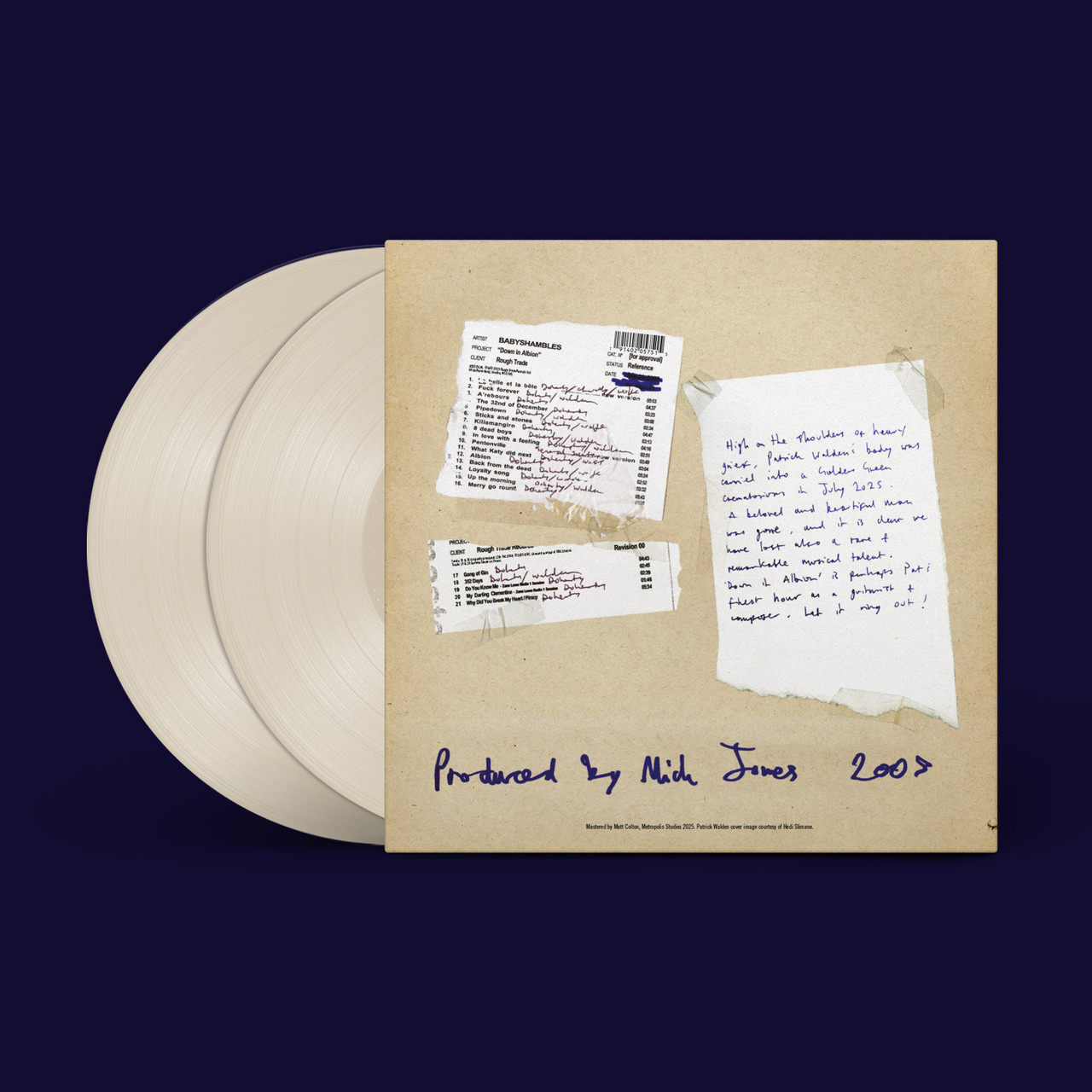 Babyshambles 'Down in Albion' (20th Anniversary Edition) 2LP Cream Vinyl