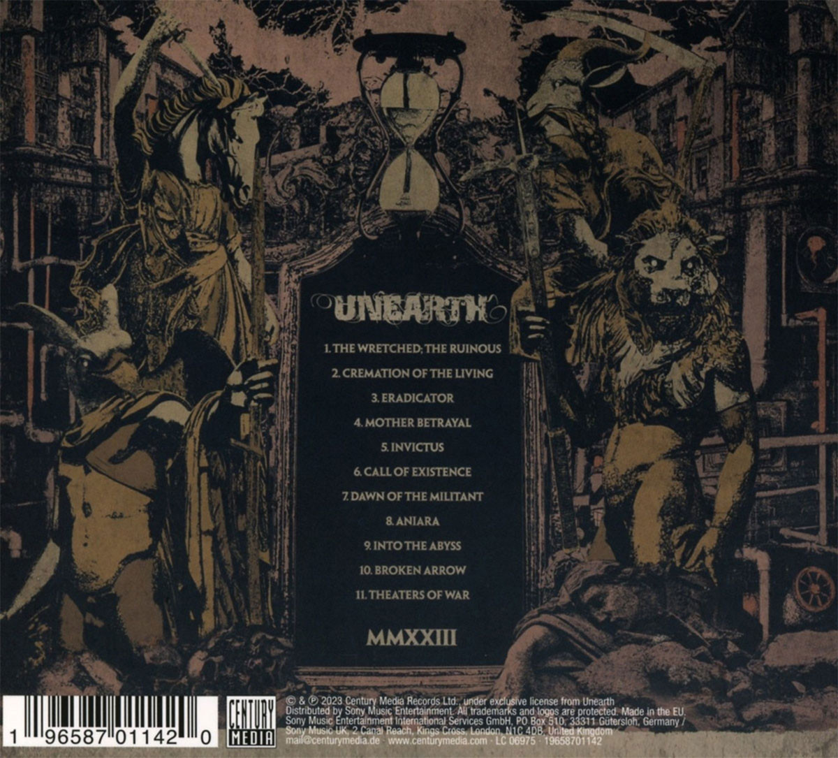 Unearth 'The Wretched; The Ruinous' CD Digipack Back