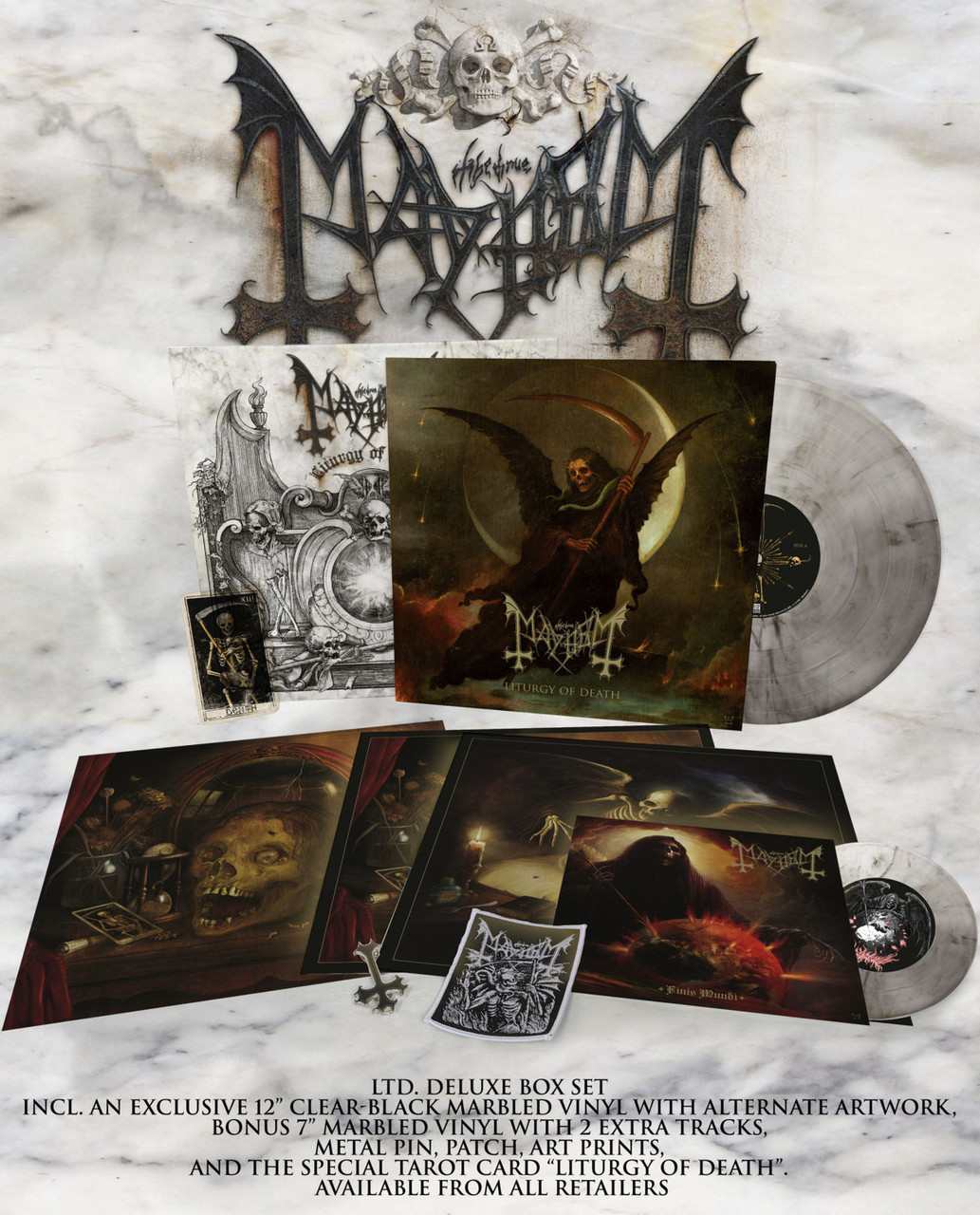 Mayhem Blackl レコード Vinyl ボックスセット Mayhem 'Liturgy of Death' LP Clear Black Marble Vinyl + 7