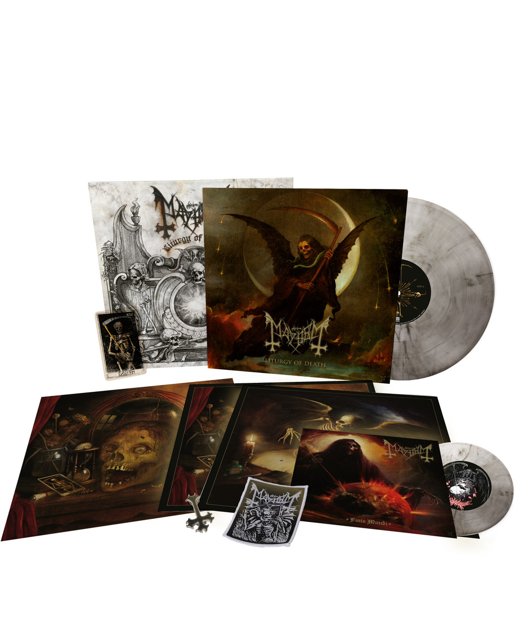 Mayhem 'Liturgy of Death' LP Clear Black Marble  Vinyl + 7" Deluxe Box Set