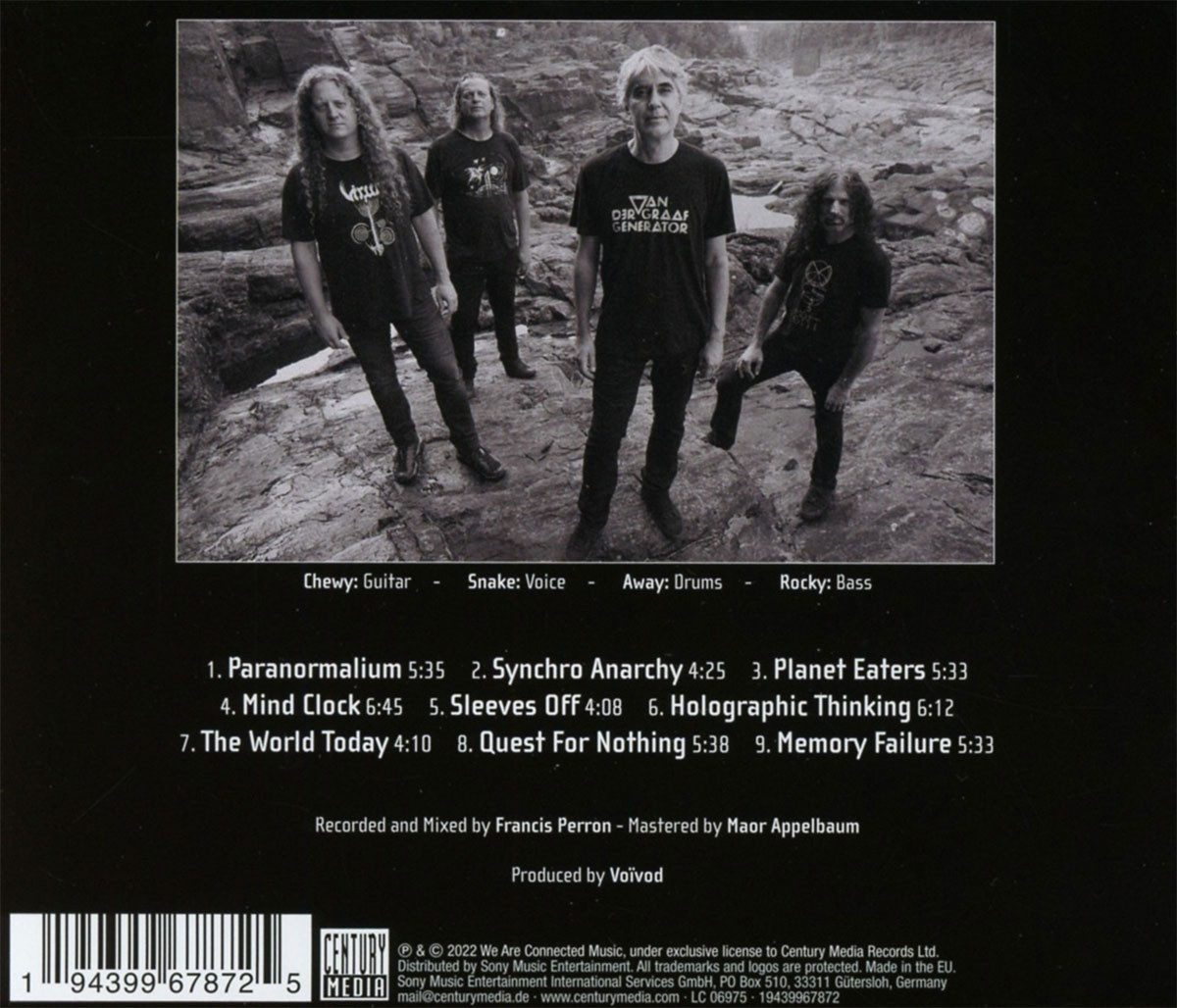 Voivod 'Synchro Anarchy' CD Back