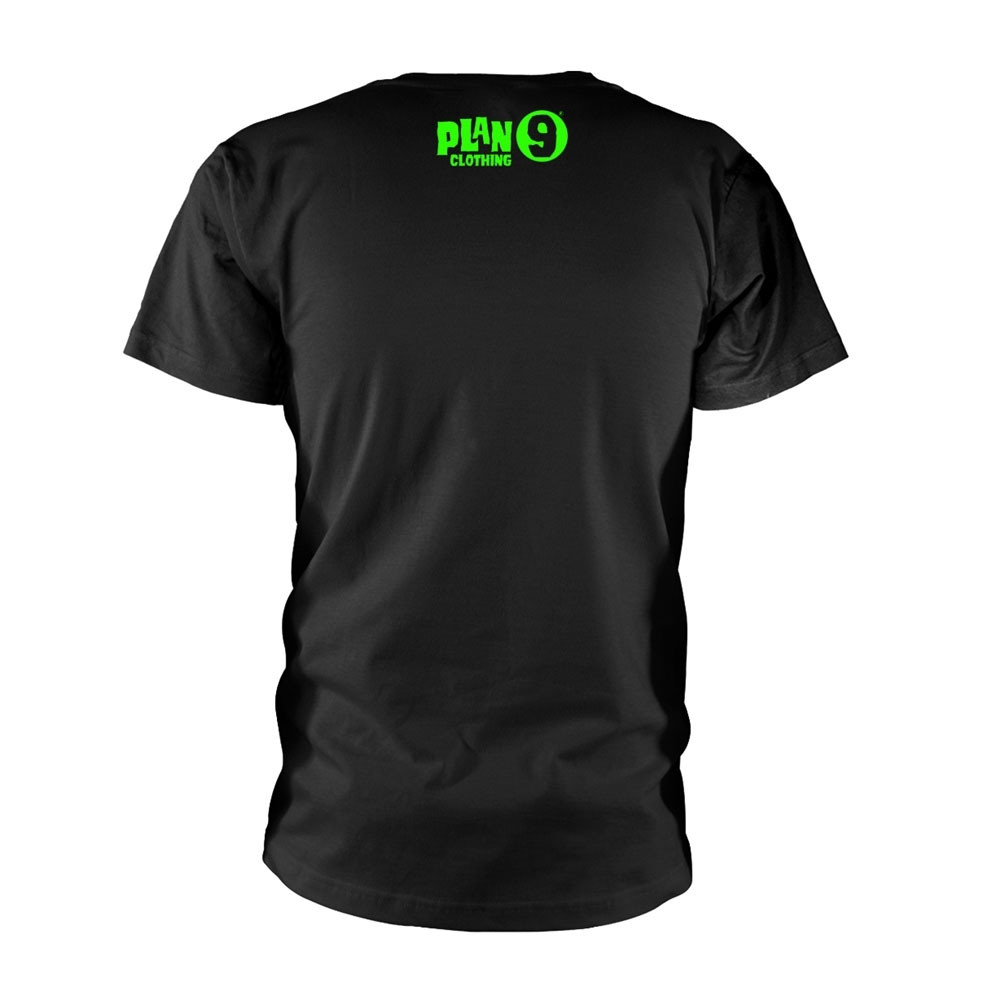 Plan 9 'Small Green Logo' (Black) T-Shirt Back