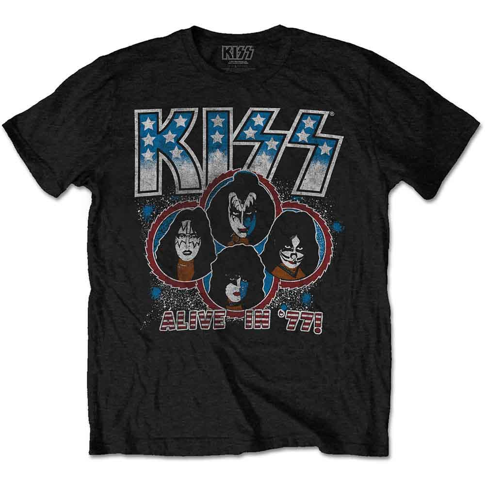 KISS 'Alive In '77' (Black) T-Shirt
