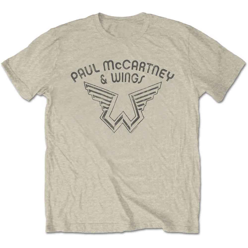 Paul McCartney 'Wings Logo' (Natural) T-Shirt