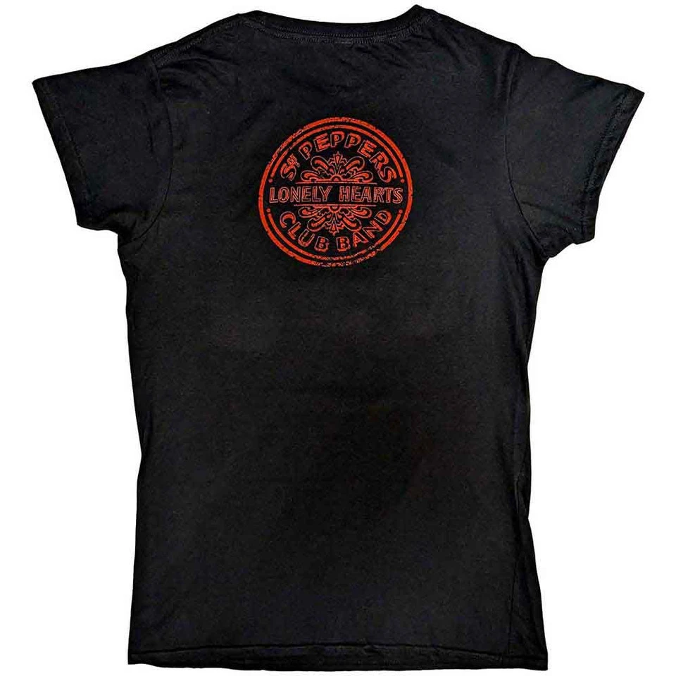 The Beatles 'Vintage Sgt Pepper' (Black) Womens Fitted T-Shirt BACK