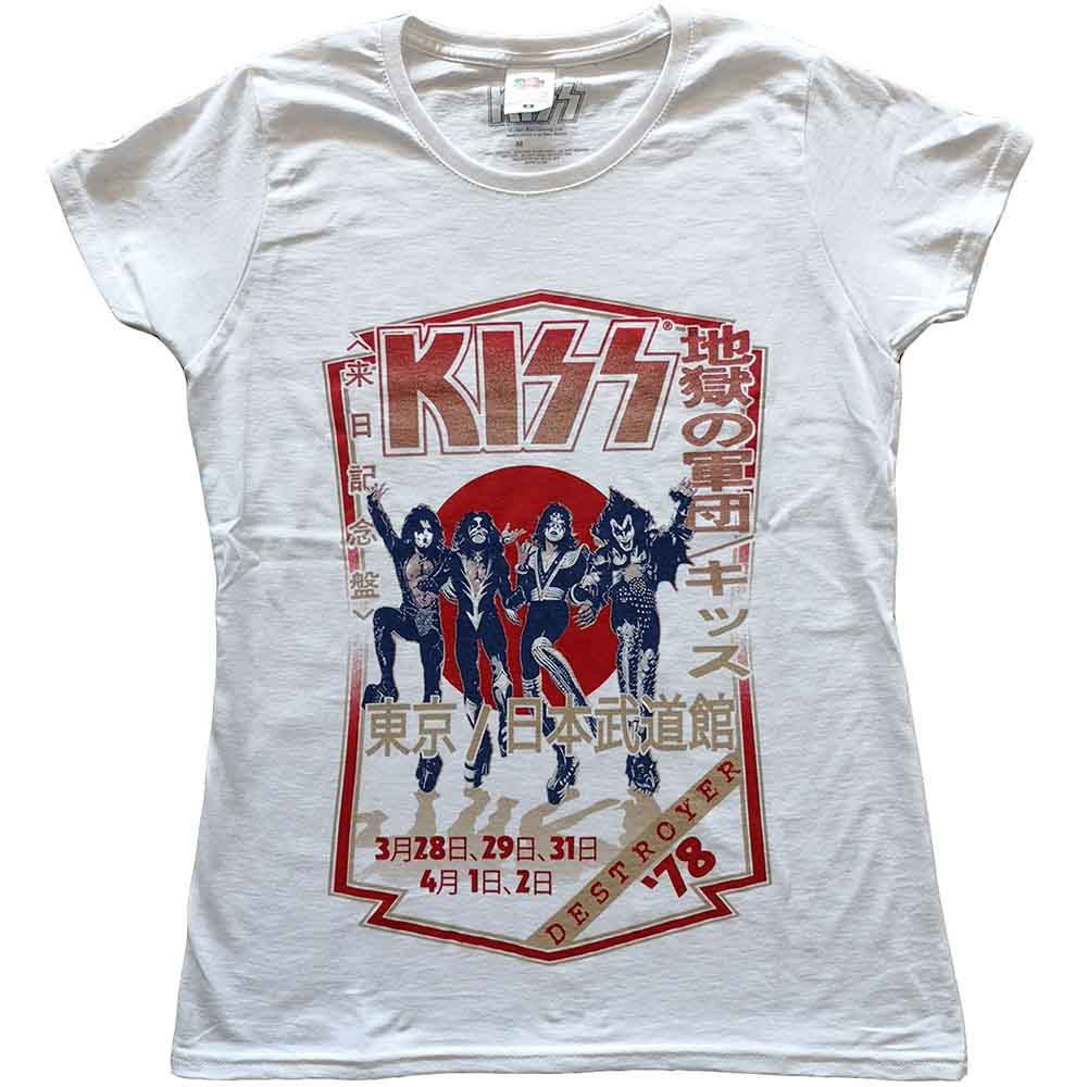 KISS 'Destroyer Tour '78' (White) Womens Fitted T-Shirt