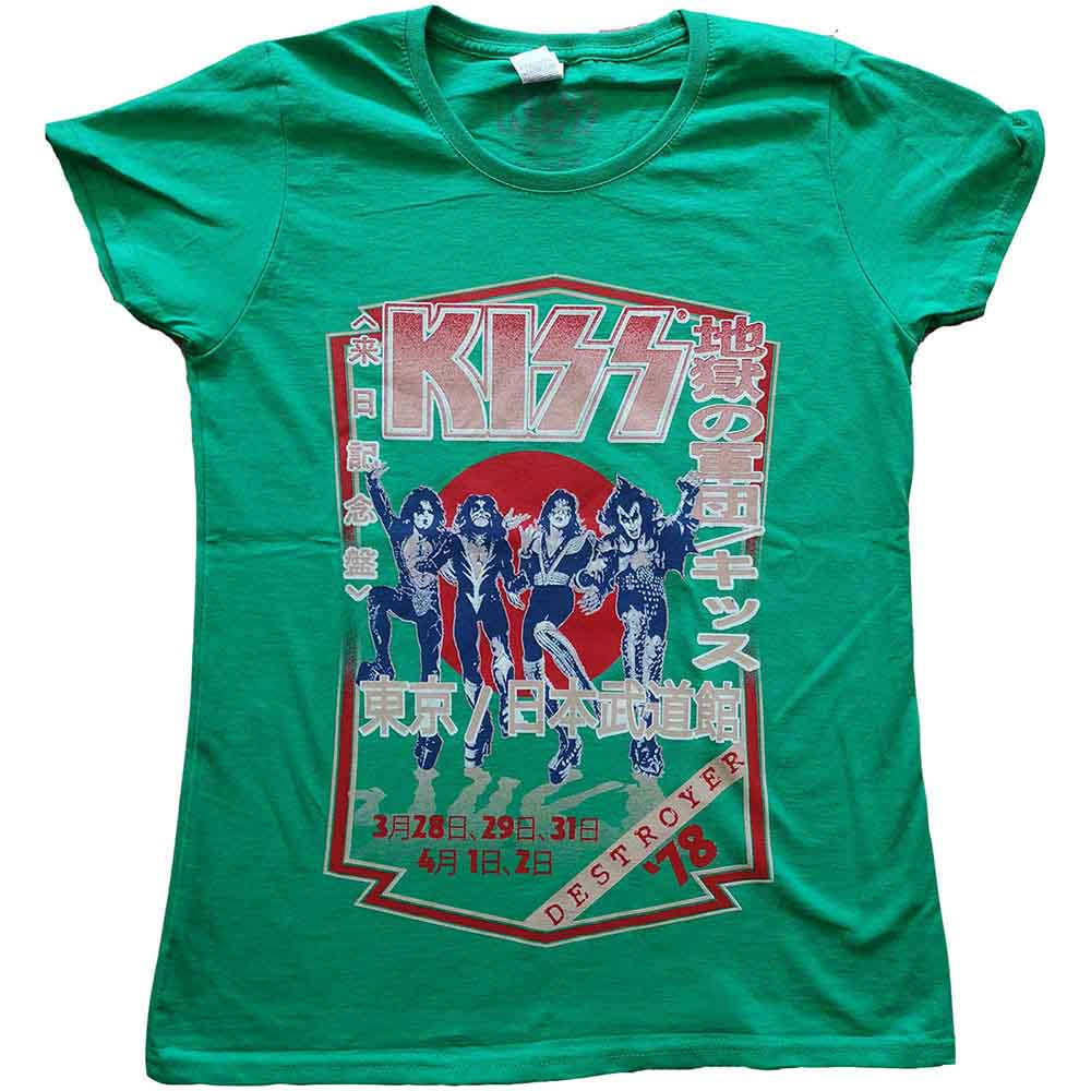 KISS 'Destroyer Tour '78' (Green) Womens Fitted T-Shirt