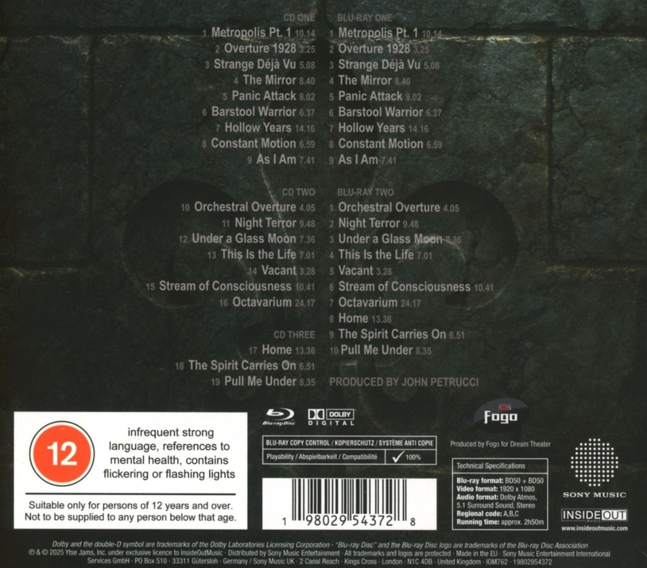 Dream Theater 'Quarantième: Live à Paris' 3CD+2Blu-ray Digipak