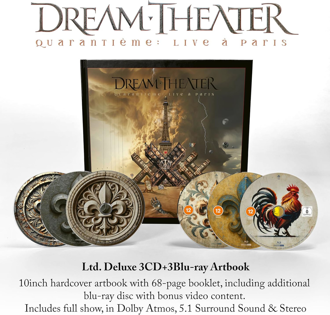 Dream Theater 'Quarantième: Live à Paris' 3CD+3Blu-ray Hardcover Book