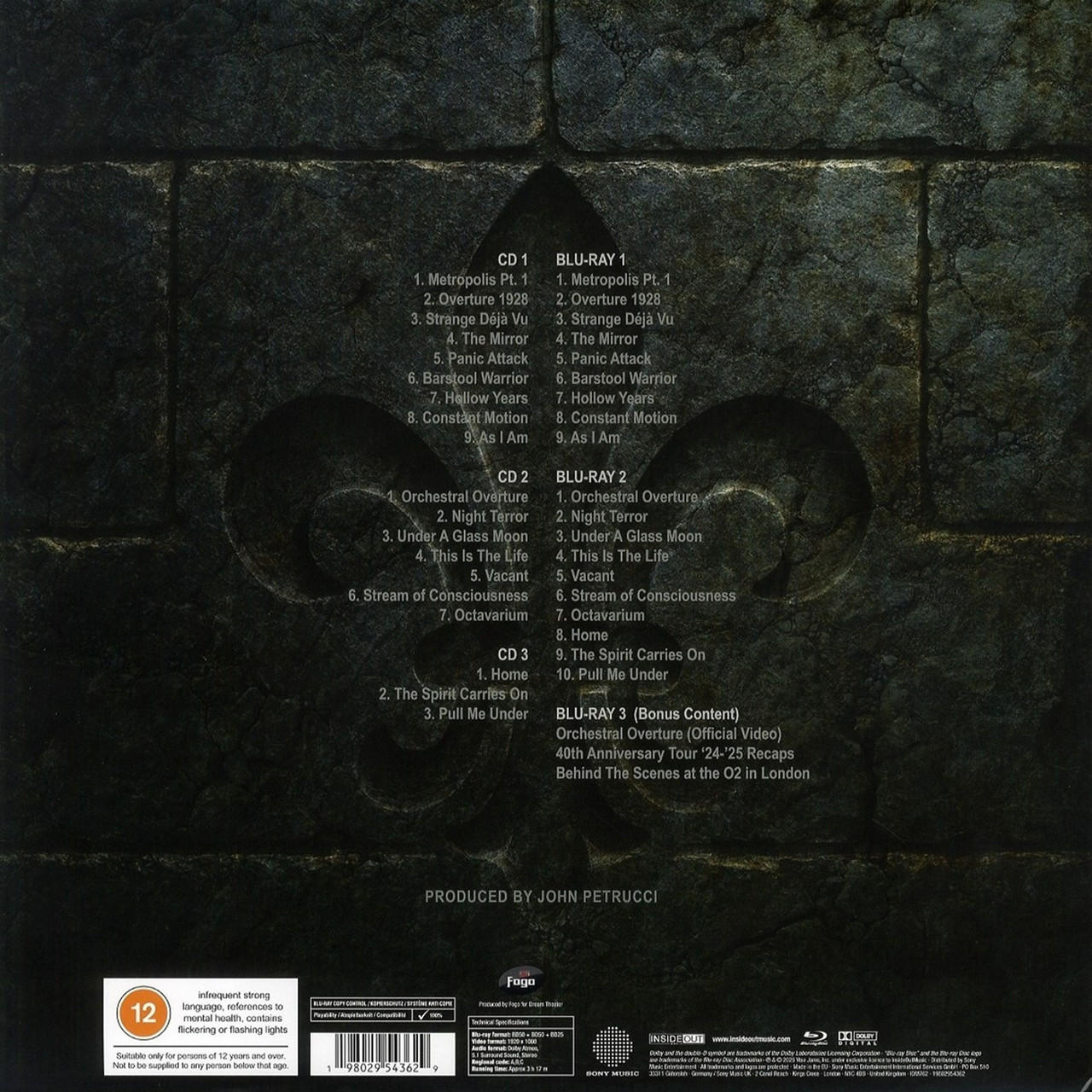 Dream Theater 'Quarantième: Live à Paris' 3CD+3Blu-ray Hardcover Book