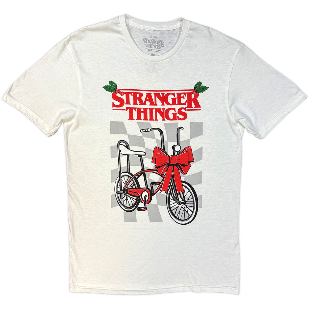 Stranger Things 'Christmas Bike' (White) T-Shirt
