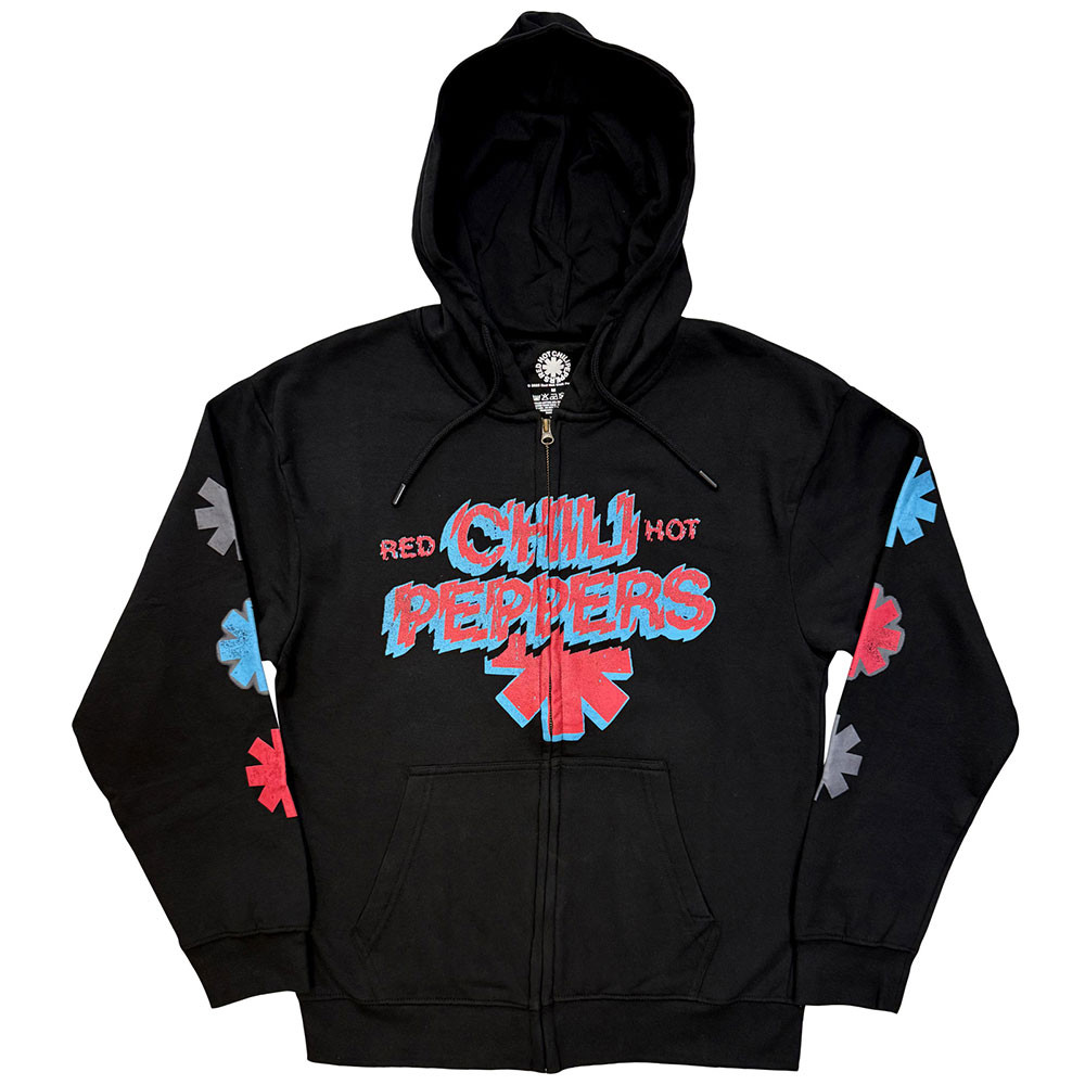 Red Hot Chili Peppers 'Shock Logo' (Black) Zip Up Eco Hoodie