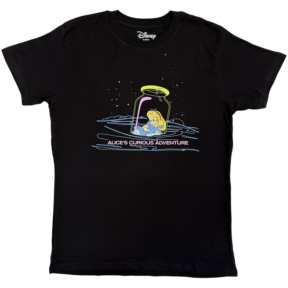 Alice In Wonderland 'Alice's Curious Adventure' (Black) T-Shirt