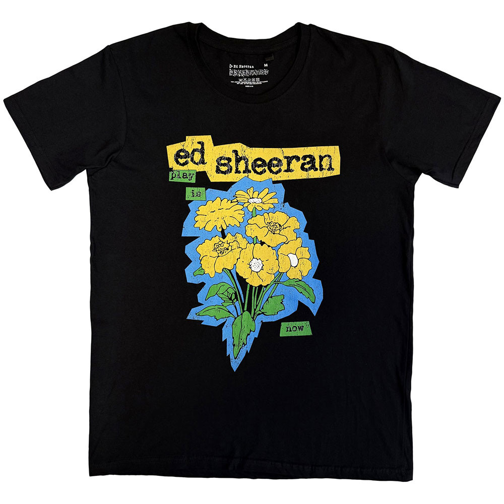 Ed Sheeran 'Play Flowers' (Black) T-Shirt