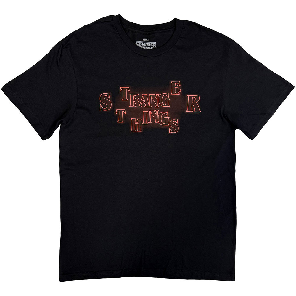 Stranger Things 'Neon Logo' (Black) T-Shirt