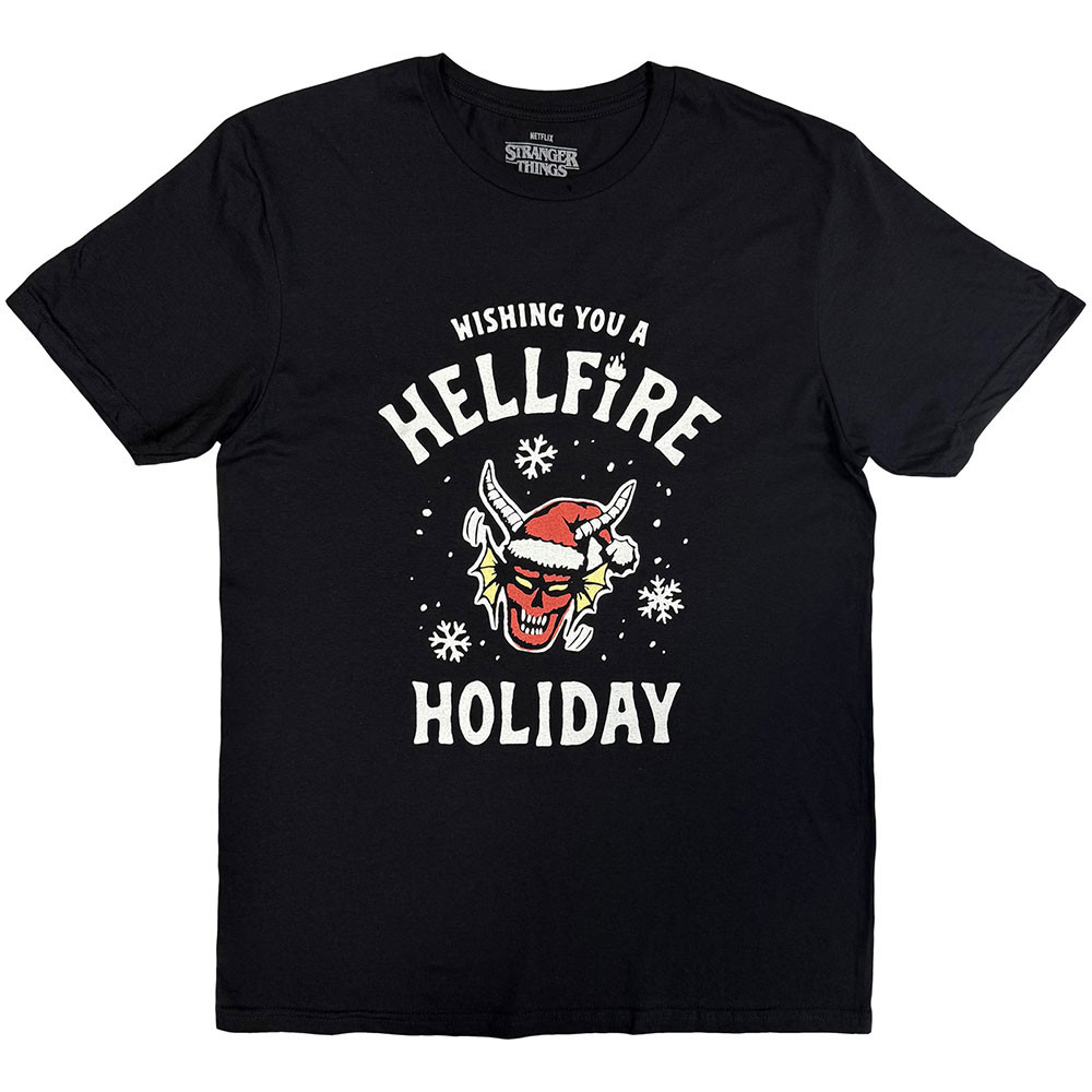 Stranger Things 'Wishing You A Hell Fire' (Black) T-Shirt