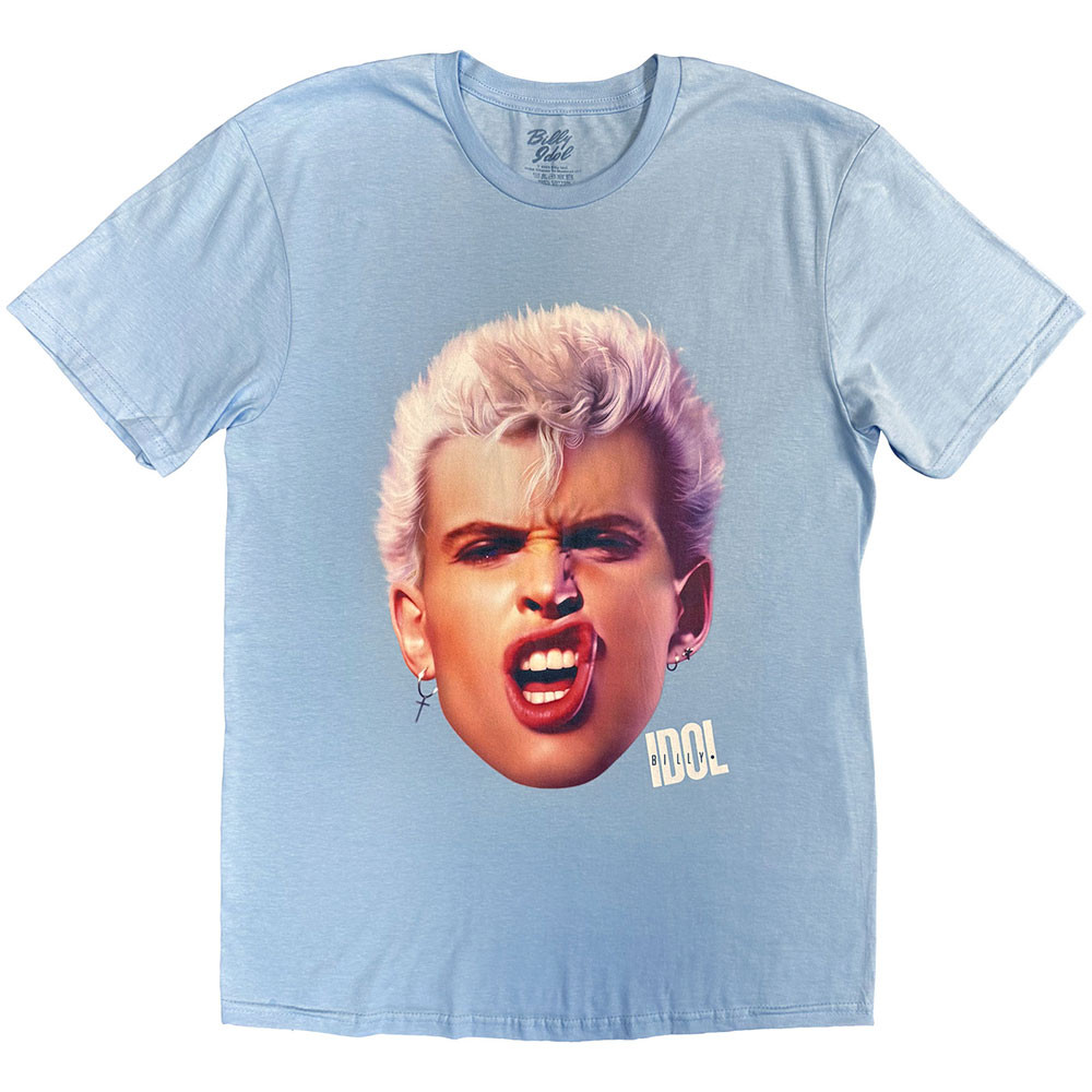 Billy Idol 'Lip Curl' (Blue) T-Shirt