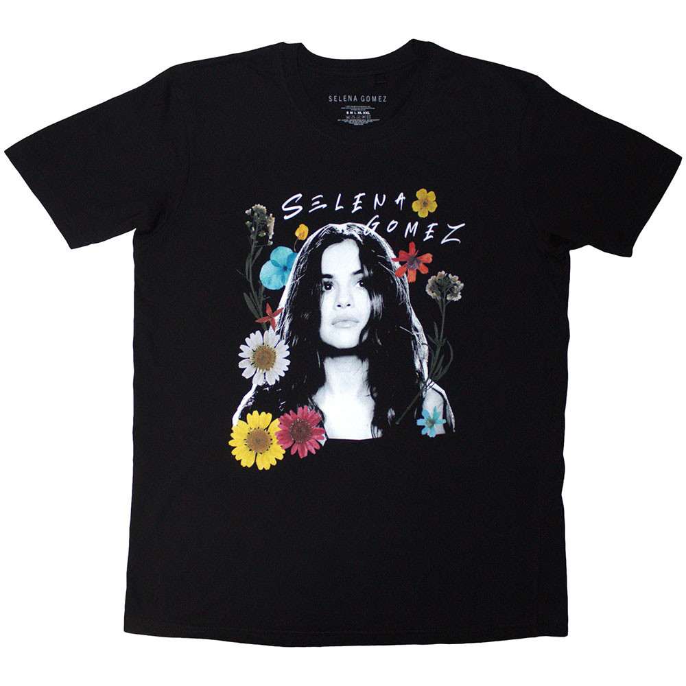 Selena Gomez 'Floral Collage' (Black) T-Shirt