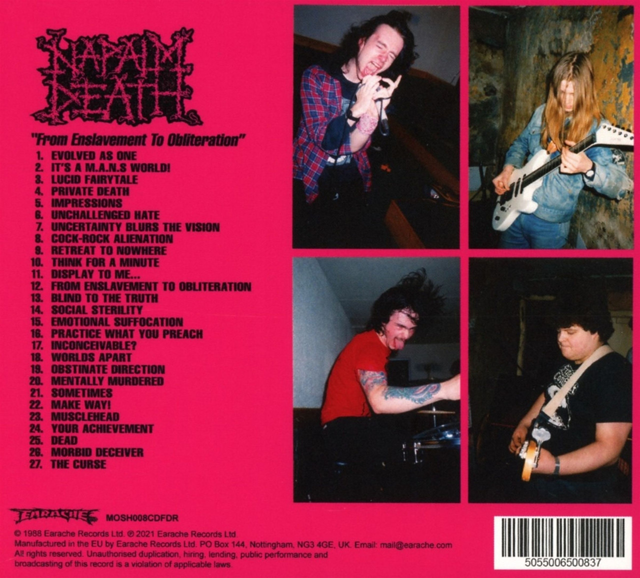Napalm Death 'From Enslavement To Obliteration' (FDR Remaster) CD