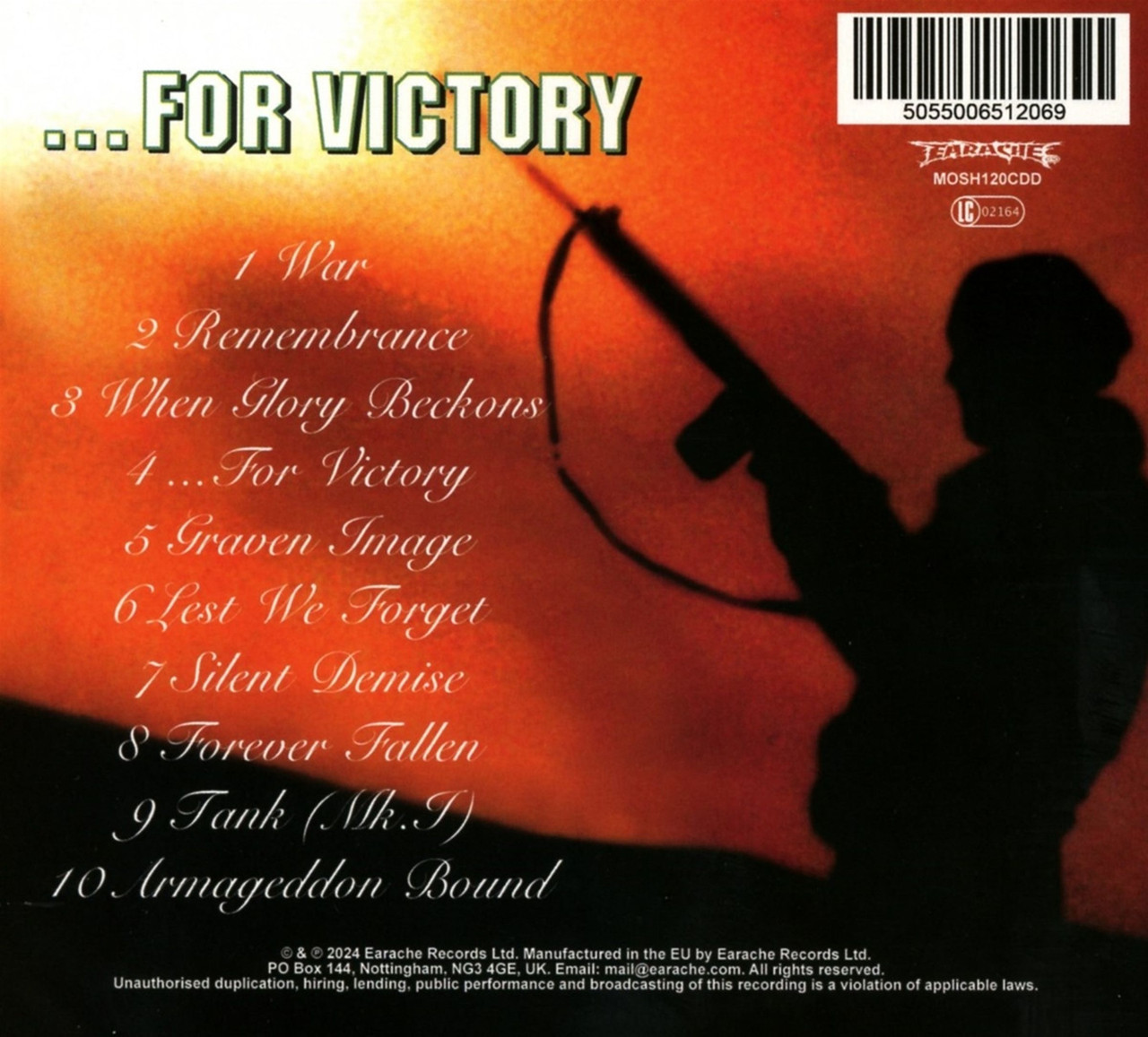 Bolt Thrower '...For Victory' (FDR Remaster) CD Digipack