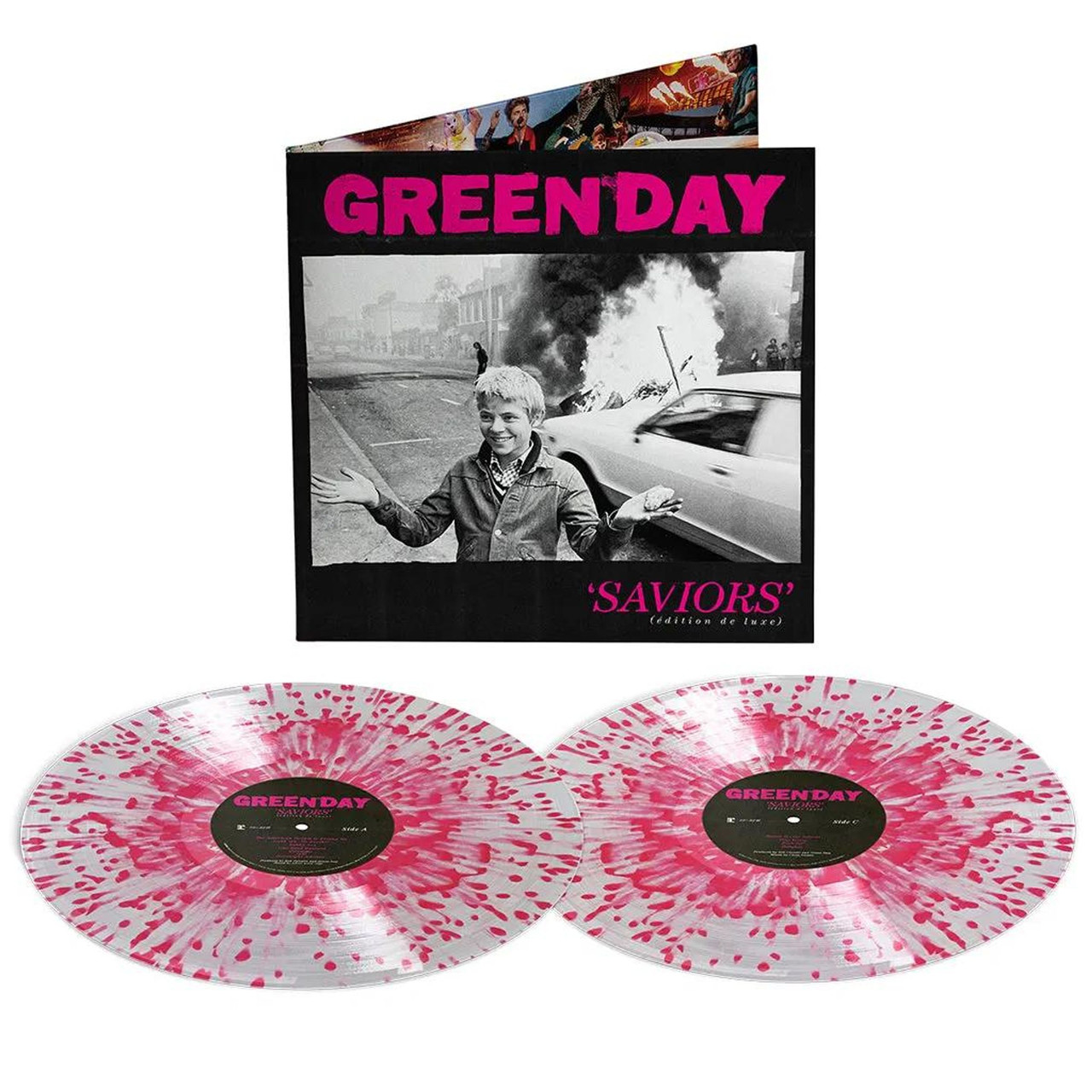 Green Day 'Saviors' (edition de luxe) 2LP Hot Pink Splatter Vinyl