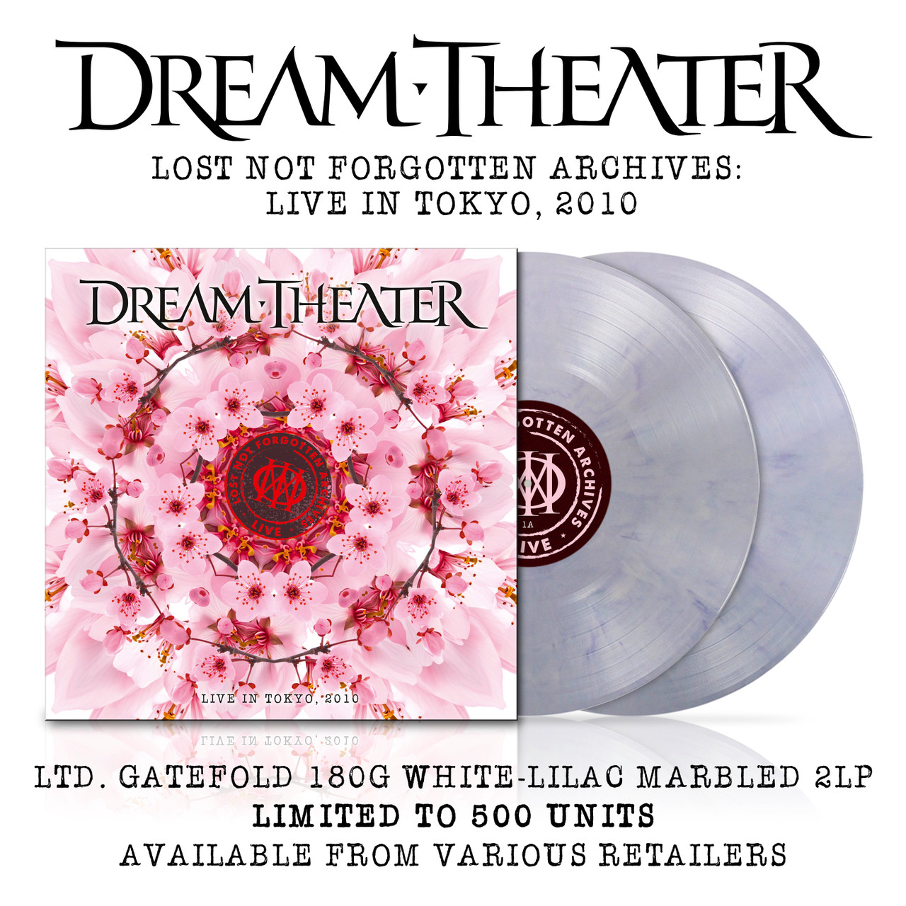 Dream Theater 'Lost Not Forgotten Archives: Live In Tokyo, 2010' 2LP 180g White Lilac Marble Vinyl