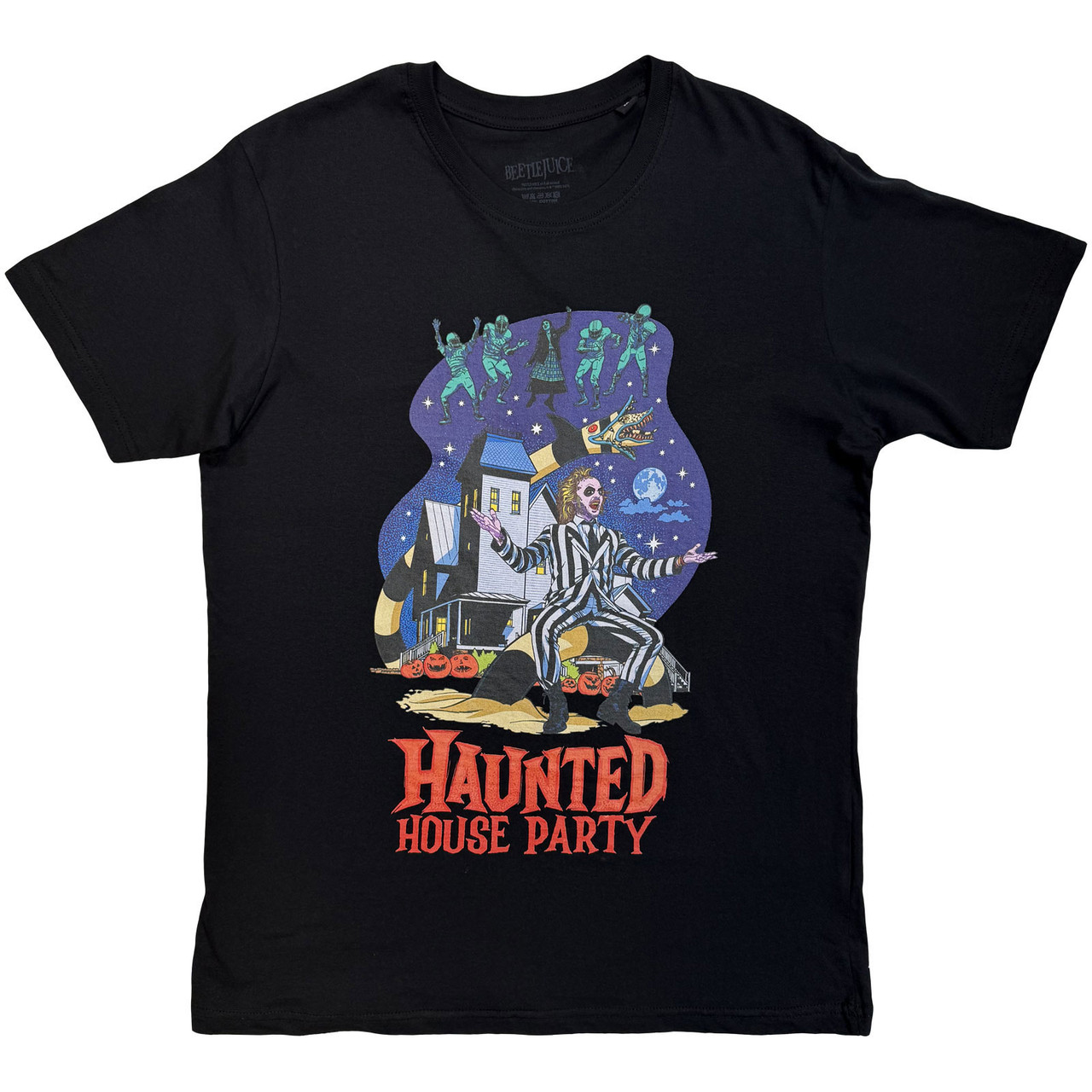 Beetlejuice 'Haunted House Party' (Black) T-Shirt